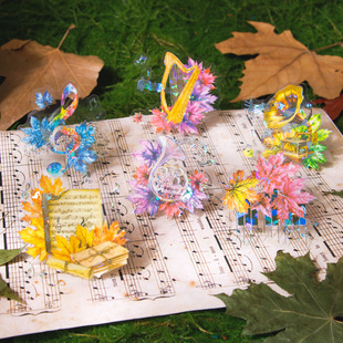 枫中协奏曲系列贝壳光PET防水贴纸包10张入 手账DIY素材装饰贴画