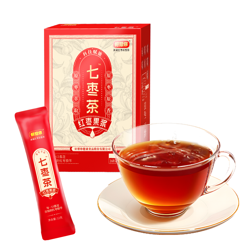 好想你七枣茶168g/盒红枣浓缩汁红枣果浆精华熬夜加班冲饮茶