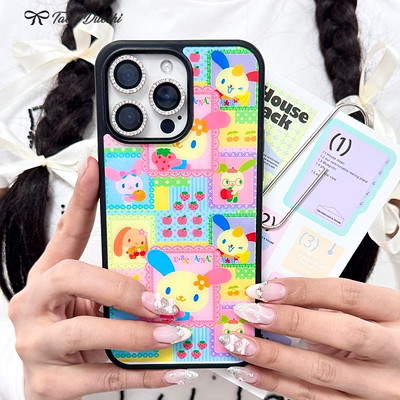 适用三丽童趣鸥彩色花小兔古早可爱昭和风苹果16手机壳15promax全包16pro壳