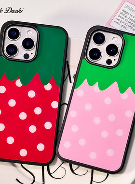 适用复古辣妹草莓少女韩简约ins13iPh高级one1516promax苹果亚克力软手机壳