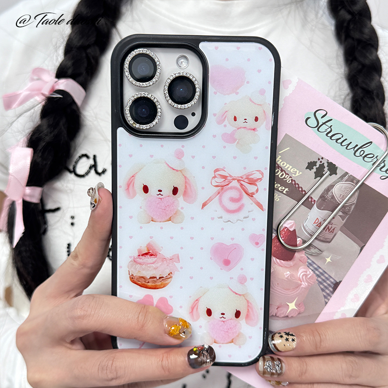 温柔可爱甜点兔三丽鸥少女适用iphone16promax亚克力壳苹果15plus/14手机壳