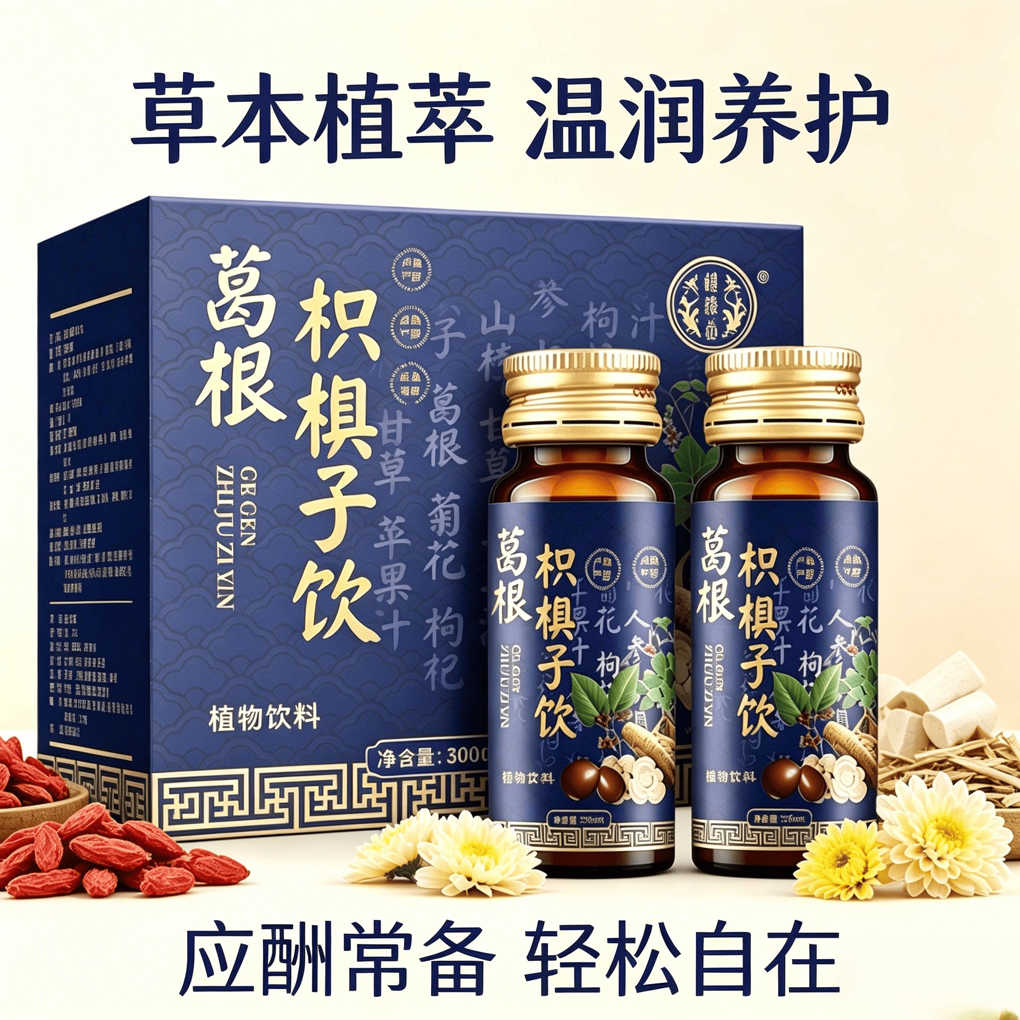 葛根枳椇子饮酒局应酬常备人参枸杞菊花山楂甘草萃取植物便携小瓶