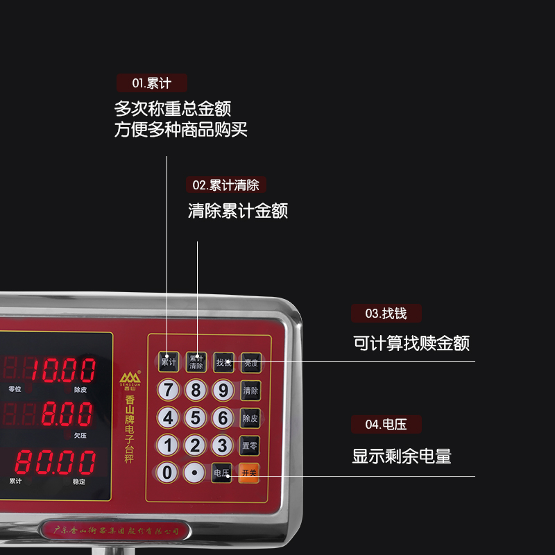 香山精准折叠电子台秤落地磅商用计秤电子称快递秤重150/300公斤