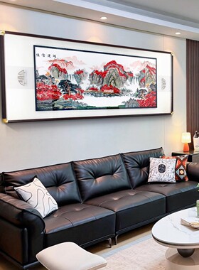 客厅高端刺绣挂画鸿运当头成品苏绣沙发背景墙装饰画现代简约壁画