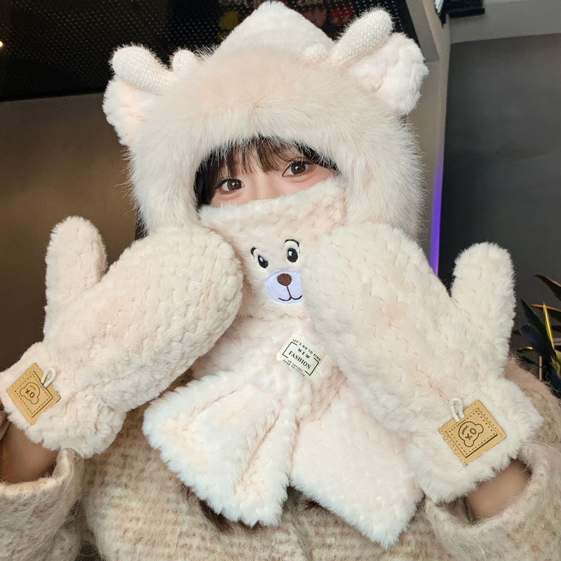 小鹿角可爱防风帽子保暖加厚