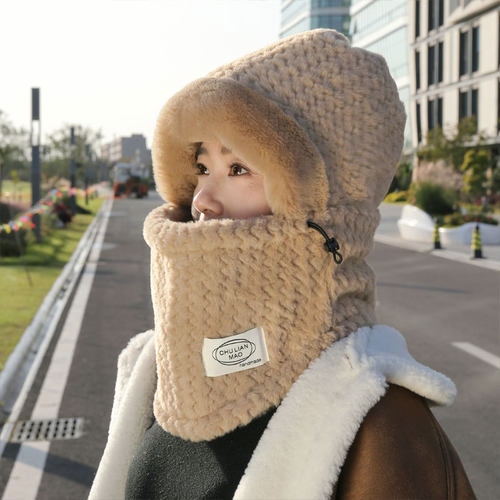 户外加长围脖一体防风帽