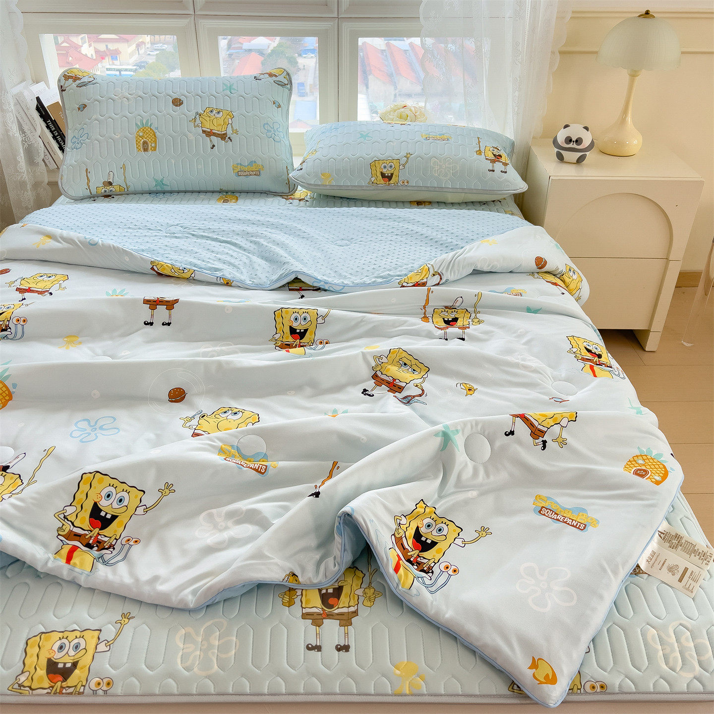 夏天乳胶凉席夏被三件套2026新款卡通空调被夏凉被可水洗冰丝软席