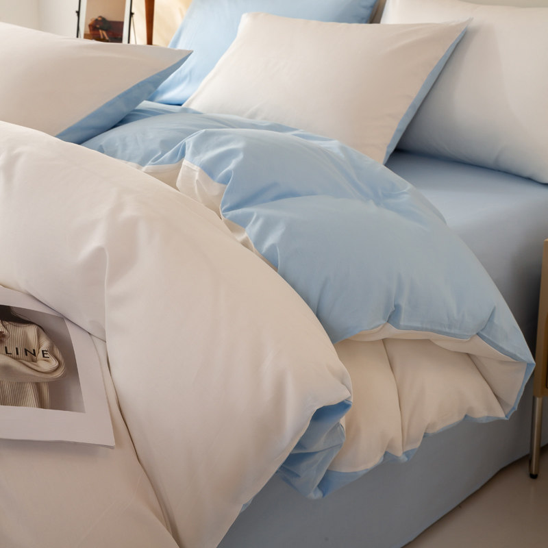 100全棉双拼被套纯棉被罩学生宿舍单双人150x200x230被芯套四季款,床上用品,被套,淘宝优惠券,粉丝福利购,淘宝优惠卷