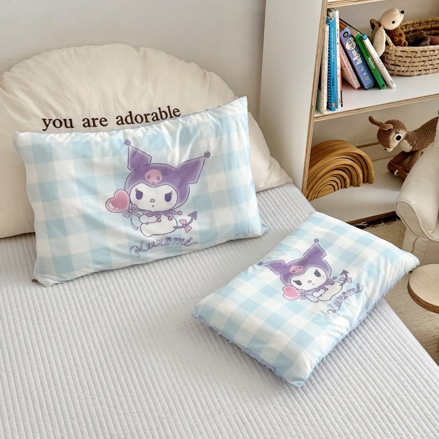 2025新款三丽鸥大版凉感豆豆按摩枕套可拆洗枕头枕芯学生单人枕罩