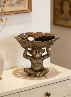 树脂装饰托盘复古客厅玄关收纳