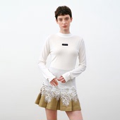 新款 白色蕾丝拼接高级感半高领打底衫 羊毛打底衫 2025冬季