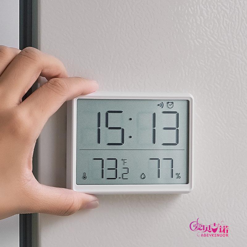 简约大屏数字温湿度电子闹钟冰箱贴磁吸时钟创意桌面电子表壁挂钟