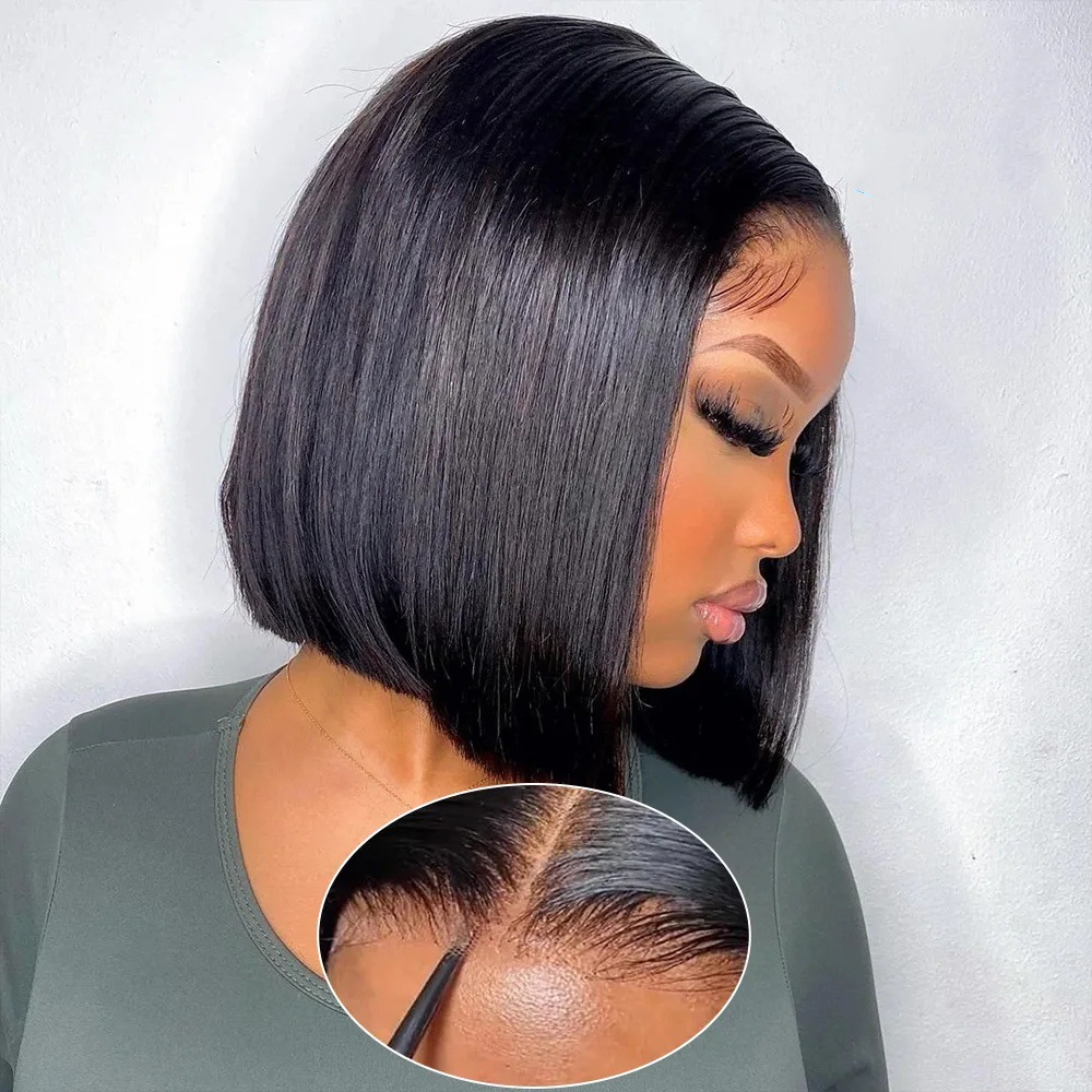 10A Straight Bob 13*4frontal Lace Wig Brazilian human hair