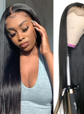 straight human hair 13x4x1 lace wig brazilian hair natural