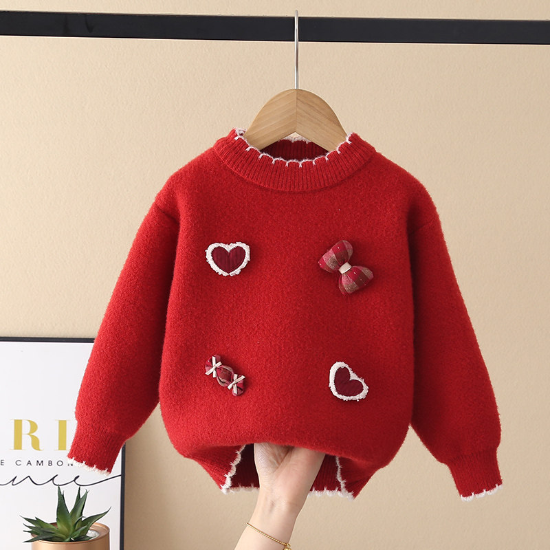 圣诞女童毛衣秋冬加绒加厚儿童针织打底衫女宝宝安哥拉红色毛线衣,童装/婴儿装/亲子装,毛衣/针织衫,淘宝优惠券,粉丝福利购,淘宝优惠卷