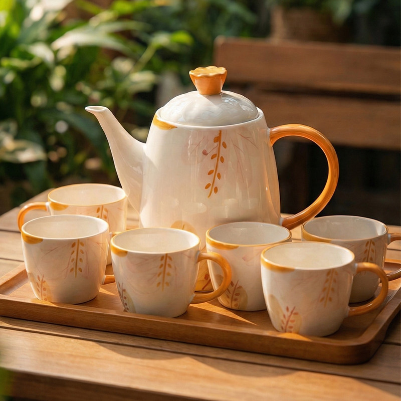 陶瓷杯子套装家用客厅套装耐高温茶杯茶具茶壶水壶招待客人水具