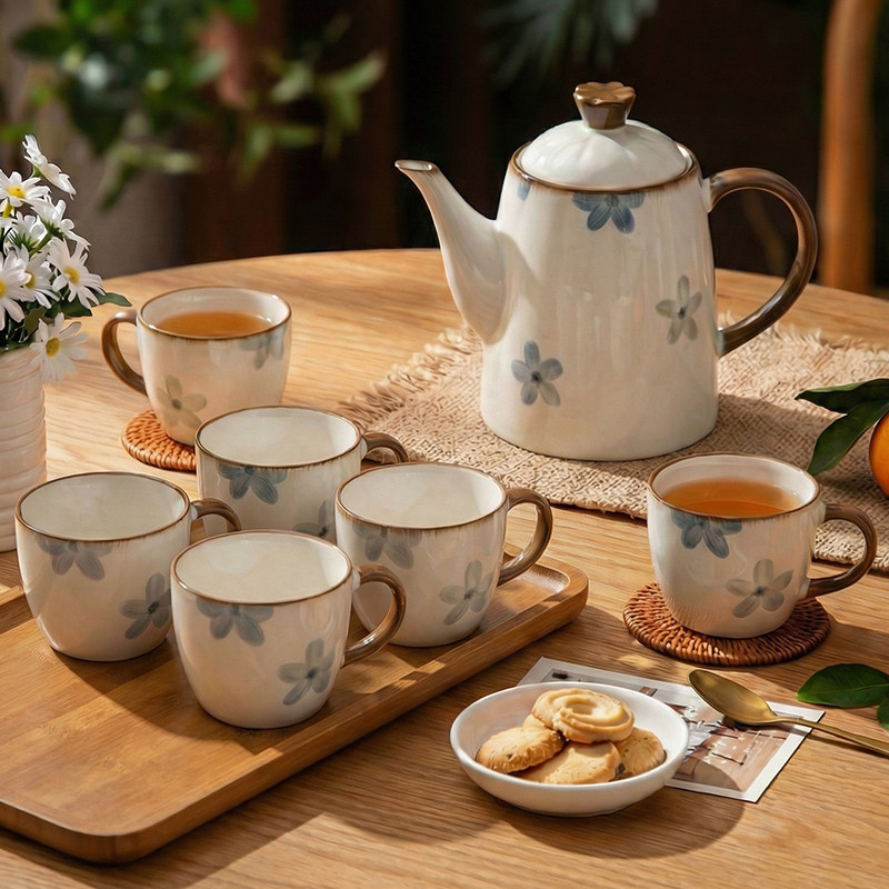 客厅待客茶具喝水杯套装高级水壶茶杯子乔迁家用高颜值一套2026