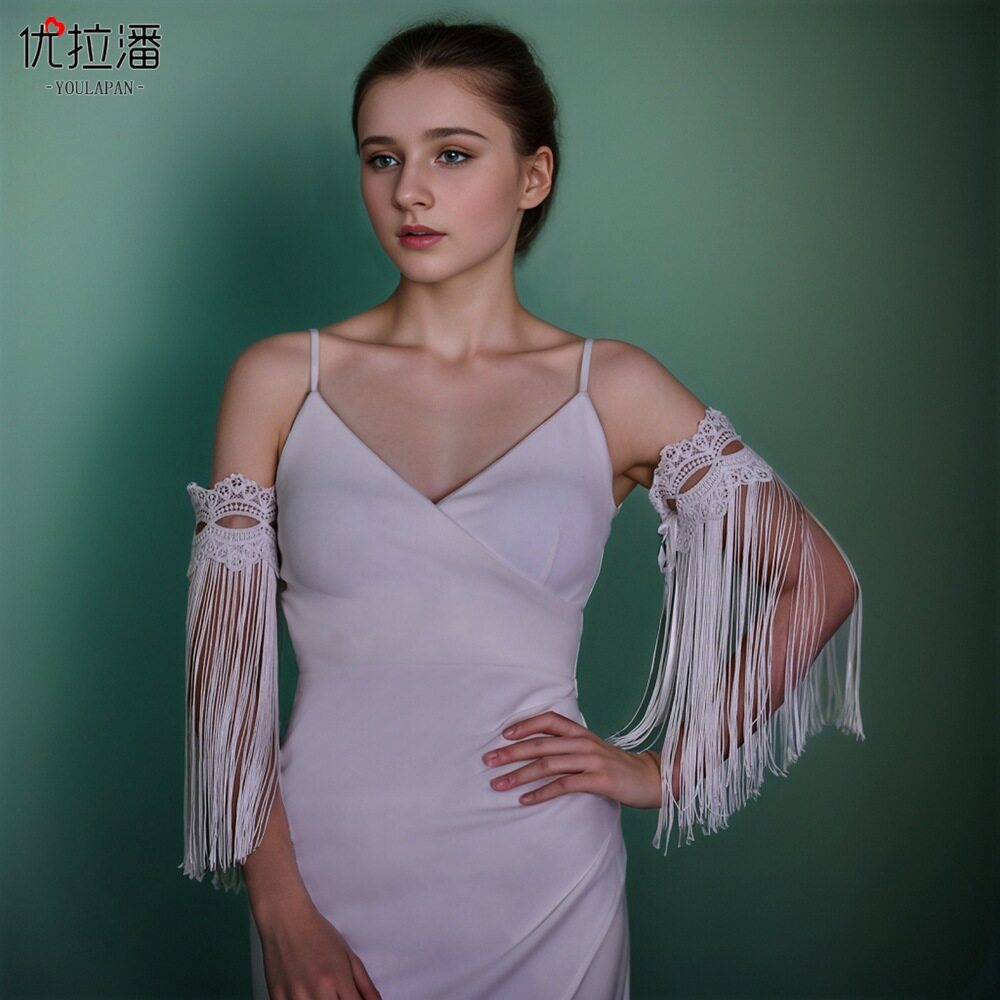 潮流高级外贸欧美婚纱礼服臂饰流苏臂袖蕾丝花边装饰派对宴会SG54