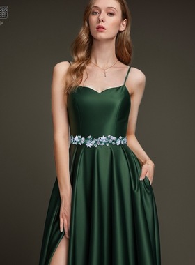 潮流高级礼宴腰封连衣裙个性系带绿色腰带婚礼服饰配件S434KL