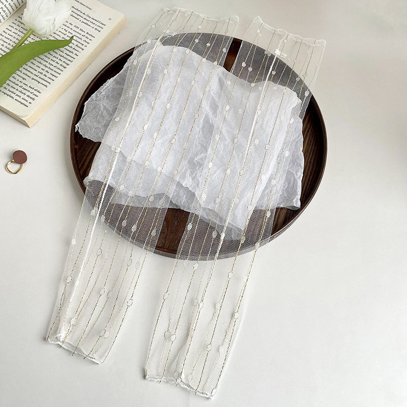 冰丝防晒袖套初夏蕾丝网纱冰袖户外开车防晒遮阳护臂仙女雪纺袖套