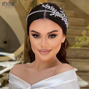 潮流高级银色合金叶子麦穗发箍盘发跟妆婚纱配饰时尚新娘头饰HP55