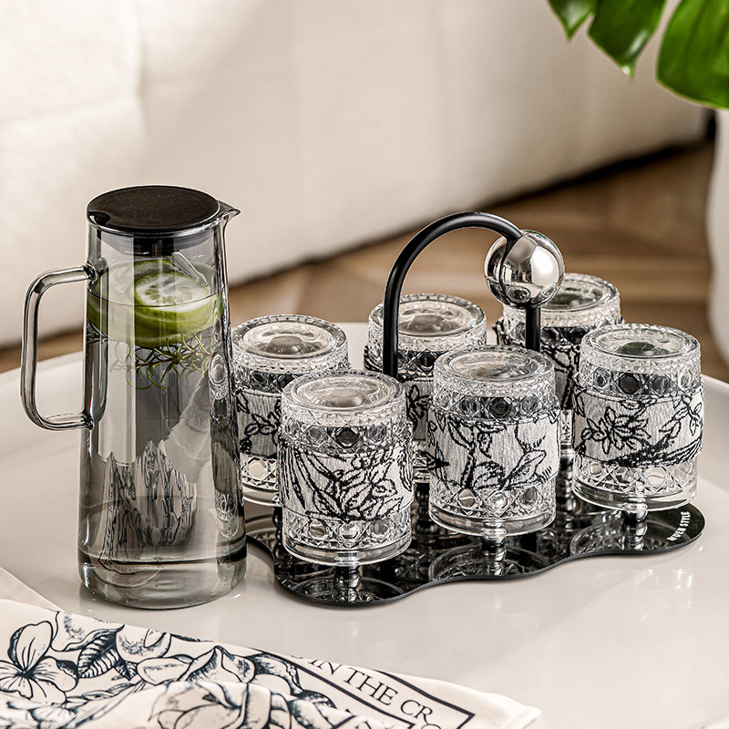 玻璃杯高级感轻奢2025新款茶杯耐高温喝水杯子高颜值水杯套装家用