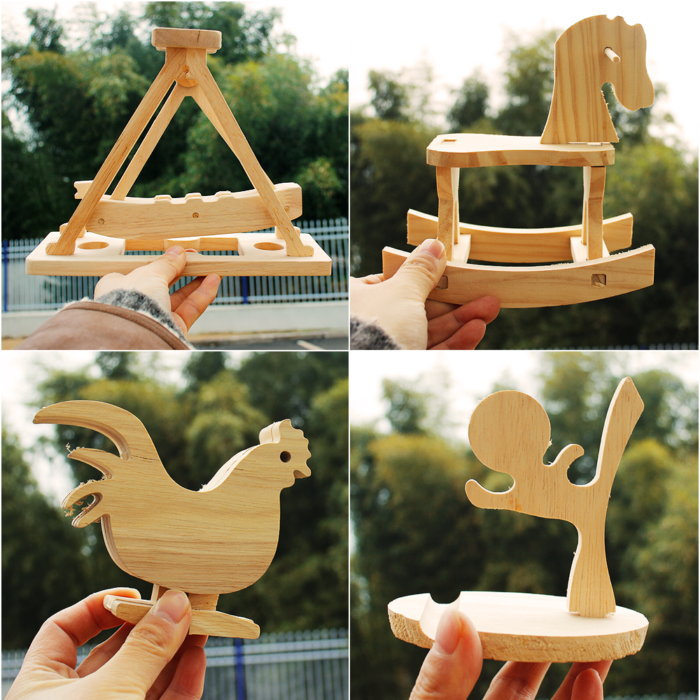 儿童木工材料包幼儿园diy手工制作模型飞机汽车半成品木工坊课程