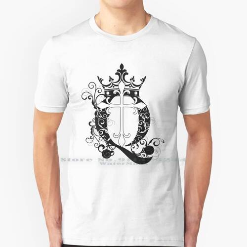 Cross Q Crown In Black 100% Cotton T Shirt Cross Crown Tee S