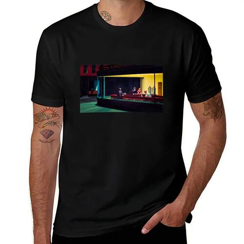 Nighthawks Edward Hopper T-Shirt Luxury man aesthetic clothe