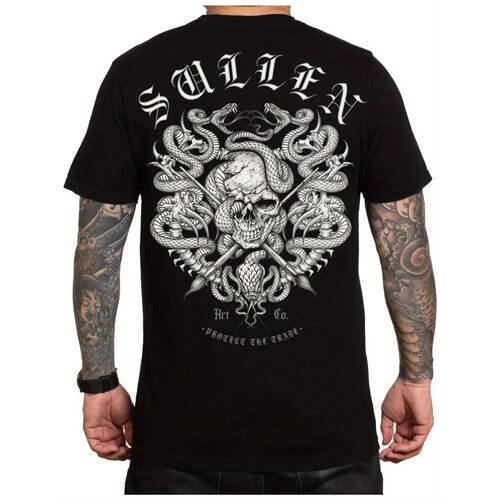Sullen Men's Skull Serpent Tattoo Graphic Tee SUFFERING IS R