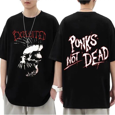 Rock Band Exploited Retro Graphic T Shirt Men Hip Hop Trend