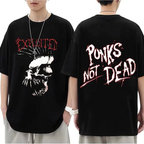 Rock Band Exploited Retro Graphic T Shirt Men Hip Hop Trend