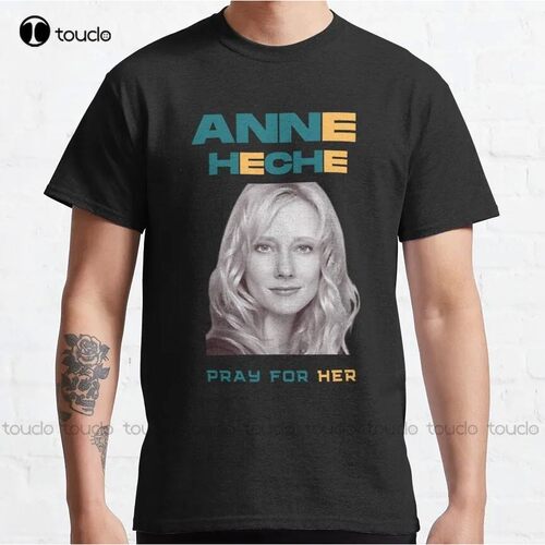 Anne Heche Pray For Her Classic T-Shirt Mens Black?Shirt Dig