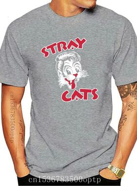 STRAY CATS Official Fitted Jersey T Shirt  Printed Men  T-Sh