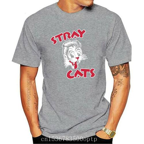 STRAY CATS Official Fitted Jersey T Shirt  Printed Men  T-Sh