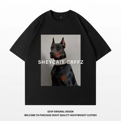 Doberman Printed Alphabet Printed Men's and Women's Same Cou