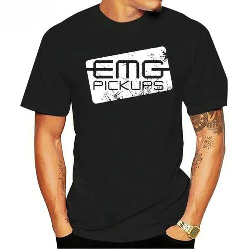 size S-4XL  EMG Pickups Distressed Electric Guitar Logo T-sh