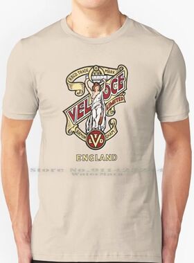 Classic British Motorcycle Emblem-Velocette 100% Cotton T Sh