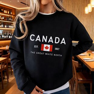 CANADA EST 1867 THE GREAT WHITE NORTH Printed Clothing Canad