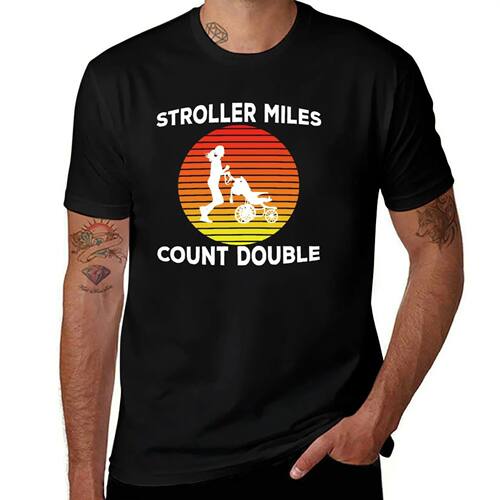 Stroller Miles Count Double / Running Mom / Shirt Runner Gif