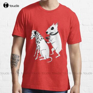 New Pittbul Tattooing Dalmatian T-Shirt Cotton Men Tee Shirt