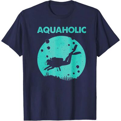 Aquaholic Diver Underwater Scene T-Shirt Scuba Divers Snorke