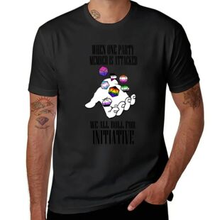 Roll for Initiative! Pride ver. 1 T-Shirt summer top plus si