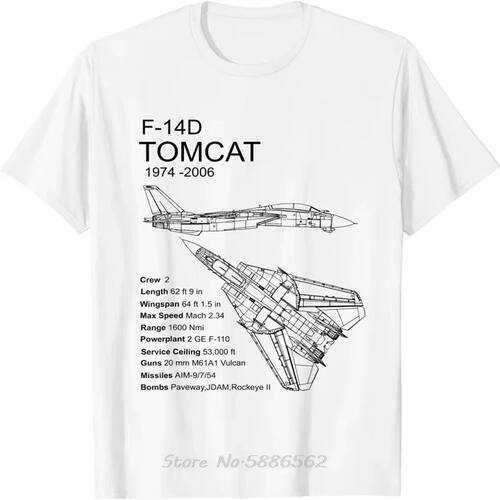 F-14 Tomcat F14 Aircraft Airplane Blueprint Schematic Men T-