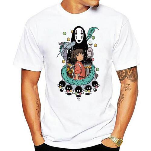 Totoro Spirit away cartoon print t shirt women pink yellow s