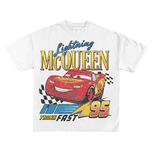 2025 Lightning Mcqueen T-shirt Men Short Sleeve Summer T-Shi