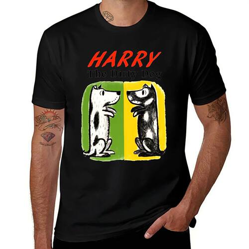 Harry The Dirty Dog classic vintage cover illustration T-Shi