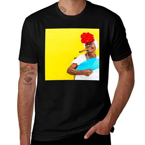 Cuban Woman In Havana With Cigar T-Shirt quick drying Blouse