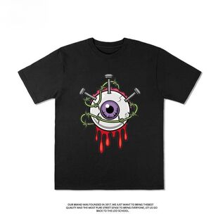Devil White Big Eyeballs European and American Short T Ins U
