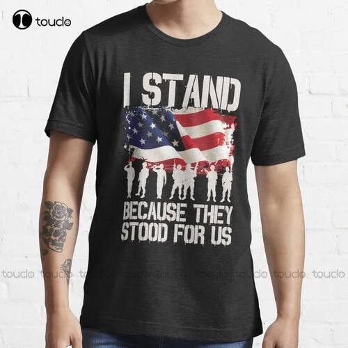 New I Stand Because They Stood For Us Shirt I Don'T Kneel T-